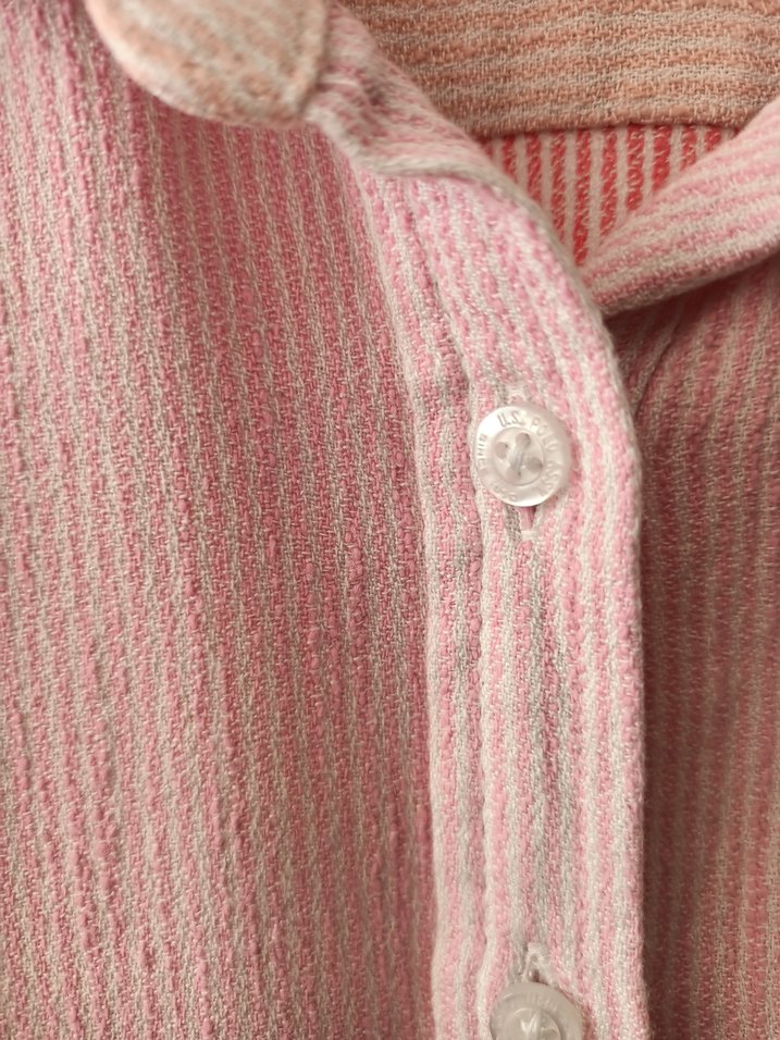 Pembe Midi Uzun Kollu Keten Gömlek Elbise 10_11 yaş - Görsel 4