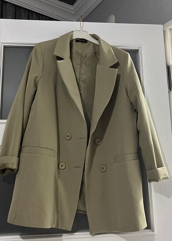Çağla yeşili Düğmeli Kadın Blazer Ceket