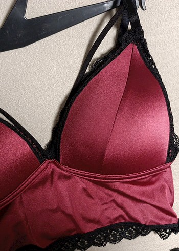 s Beden Bralet Bordo Sütyen Takımı