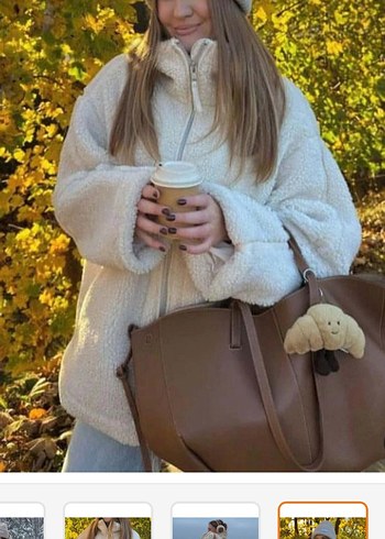 Beyaz Sıcak Tüylü Kadın Kış Montu - Görsel 2