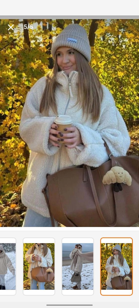 Beyaz Sıcak Tüylü Kadın Kış Montu - Görsel 2