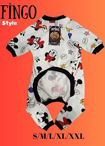 Beden Renk Köpek Tulum Pijama