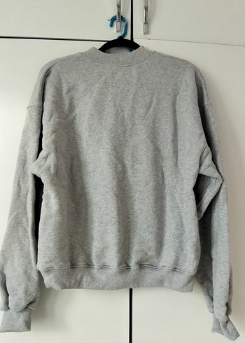 m Beden gri Renk Gri Baskılı Kadın Sweatshirt