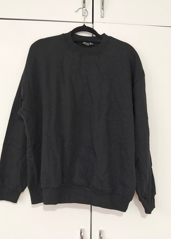 m Beden Siyah Baskılı Kadın Sweatshirt