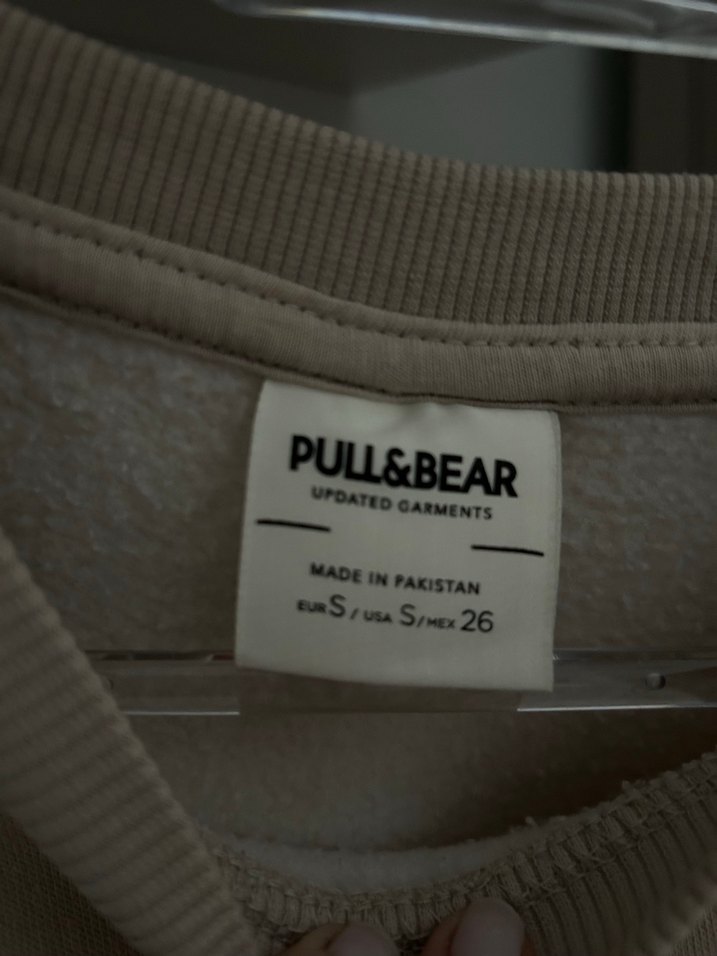 Pull n bear Bej Kadın Crop Sweatshirt - Görsel 3