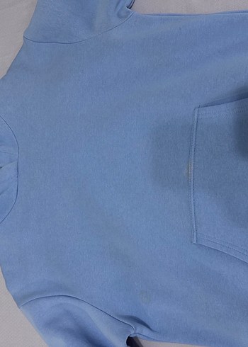 Kadın Mavi Kapüşonlu Sweatshirt - Görsel 2