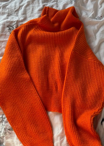 Koton Turuncu Kadın Boğazlı Triko Kazak - Görsel 2