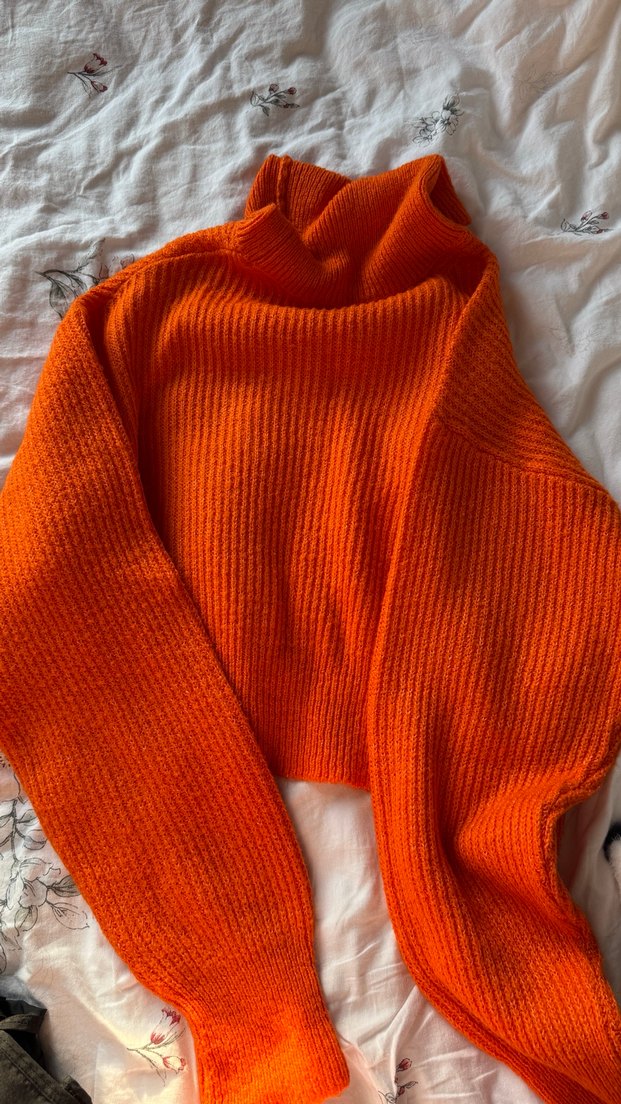 Koton Turuncu Kadın Boğazlı Triko Kazak - Görsel 2