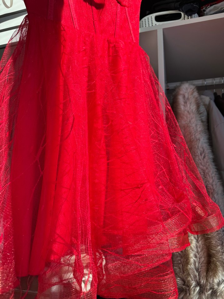 Kırmızı Kısa Abiye - Görsel 5