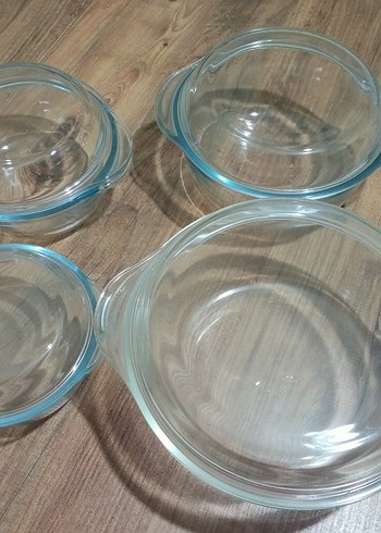 Paşabahçe Mavi Cam Fırın Kabı Seti