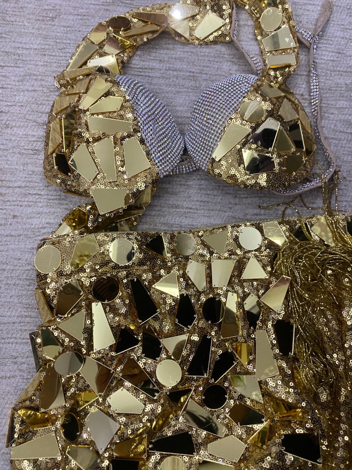 Altın Renkli Parlak özel tasarım oryantal - Görsel 5