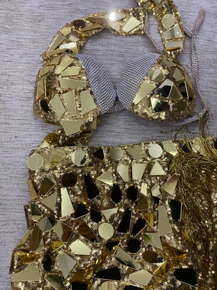 Altın Renkli Parlak özel tasarım oryantal - Görsel 3