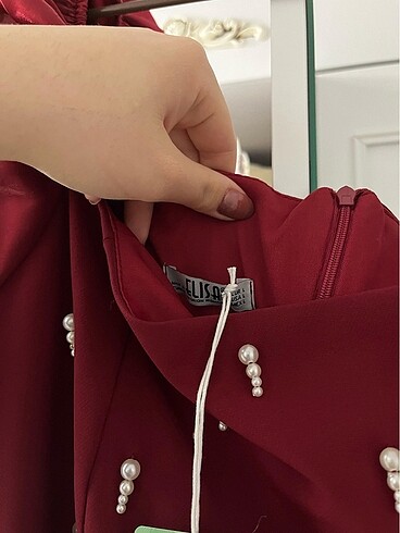l Beden bordo Renk Bordo abiye