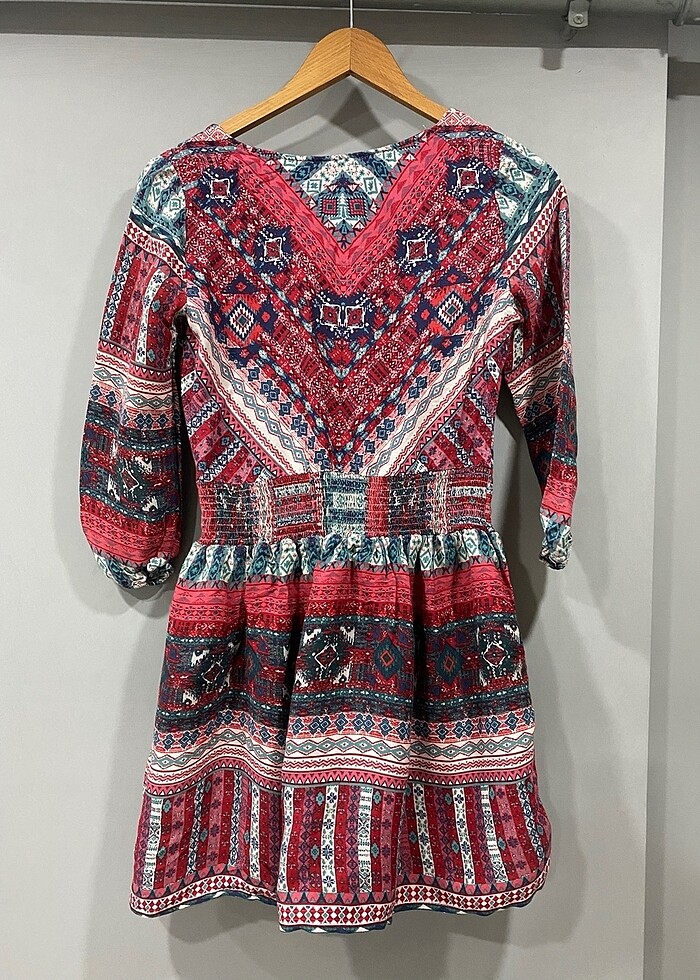 Etnik desenli elbise - Görsel 4