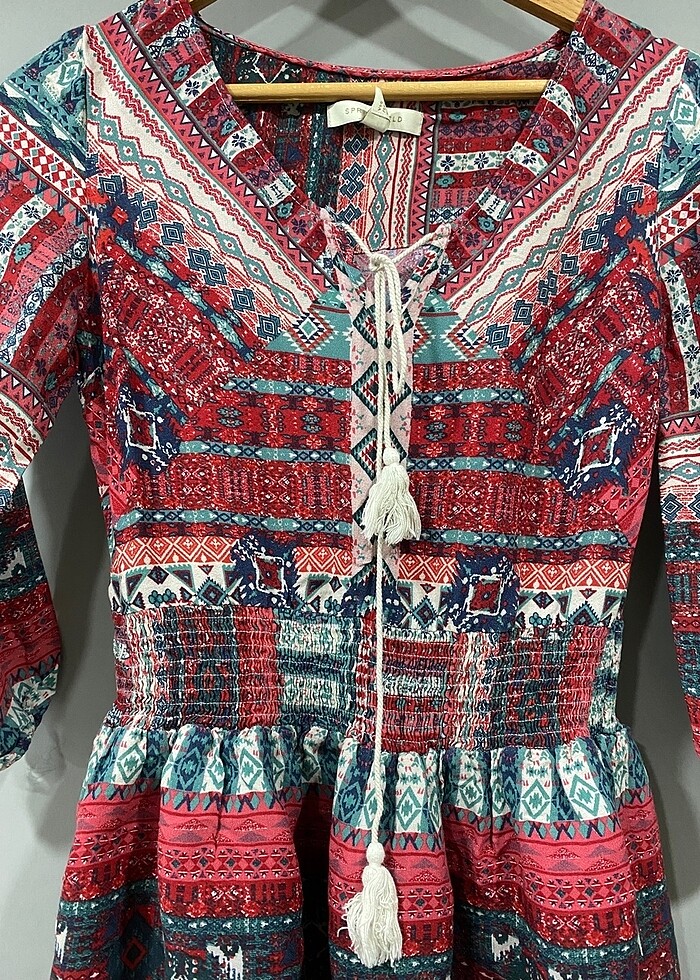 Etnik desenli elbise - Görsel 2