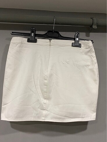 Beyaz düz mini etek - Görsel 3