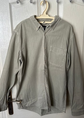 Zara Açık Yeşil Keten Erkek Gömlek Uzun Kollu