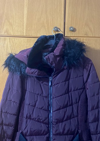 LC Waikiki Mor Kürklü Midi Kadın Kışlık Mont