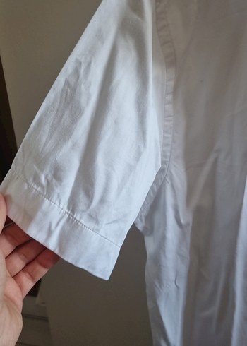 Diğer Erkek Beyaz Kısa Kollu Koton Gömlek