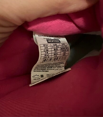 29 Beden mor Renk Decathlon orijinal 29 numara çocuk botu