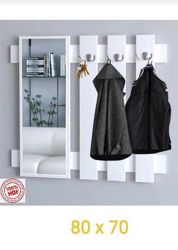 Gri Askılı ve Ayna Dolap Organizatörü 80x70