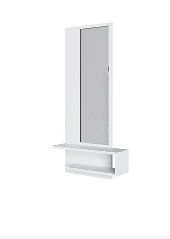 Beyaz Duvara Monte Aynalı Raf - Görsel 6