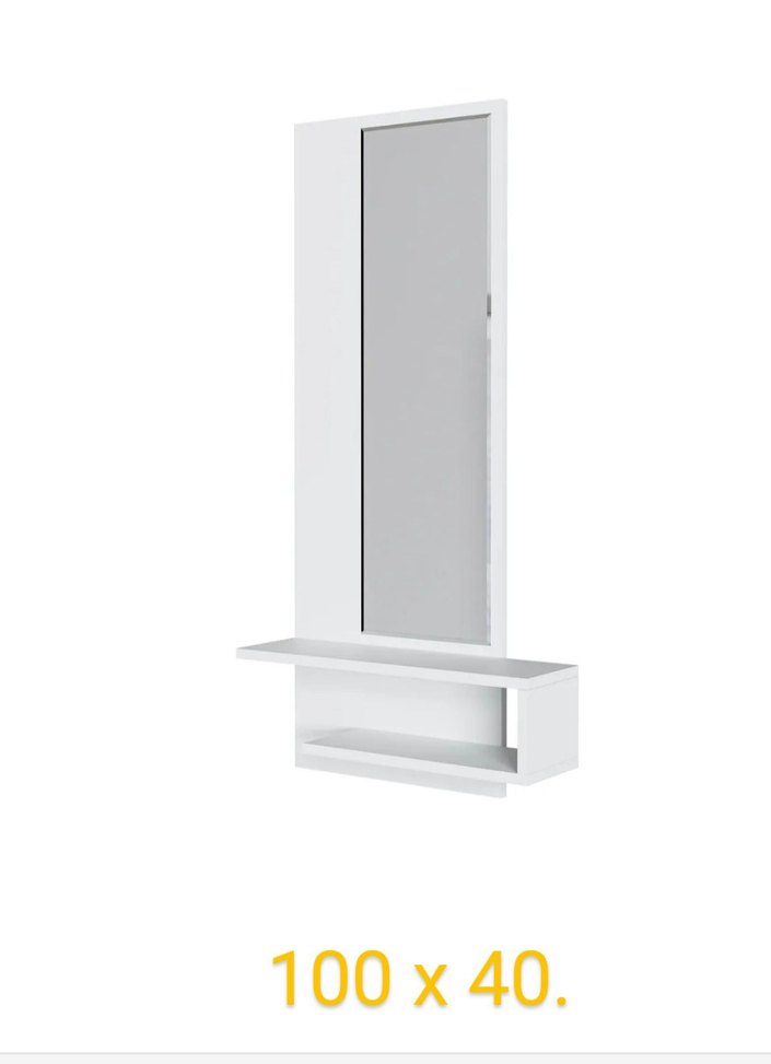 Beyaz Duvara Monte Aynalı Raf - Görsel 4