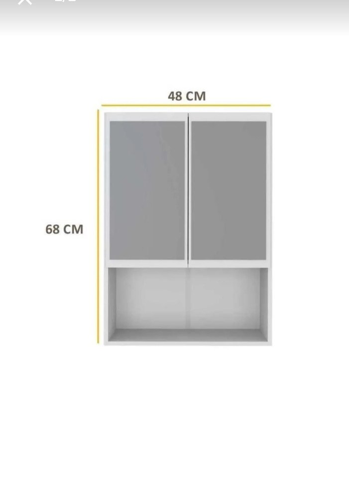 Beyaz Çift Kapaklı Ayna ve Raf Ünitesi - Görsel 3