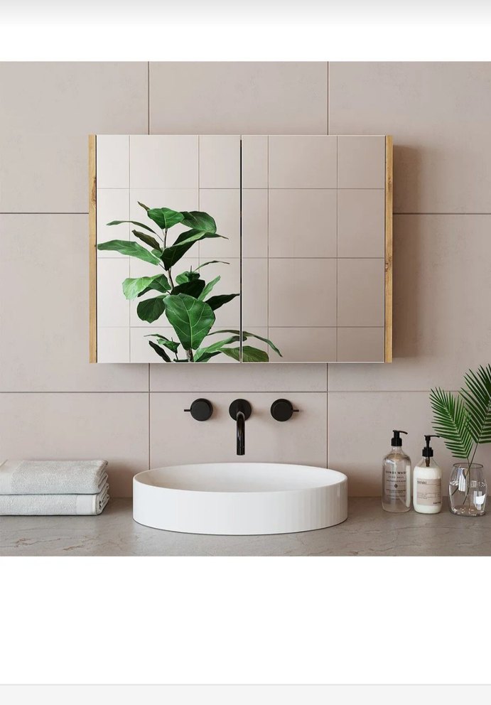 60 x 70 cm Beyaz Duvar Aynası - Görsel 4