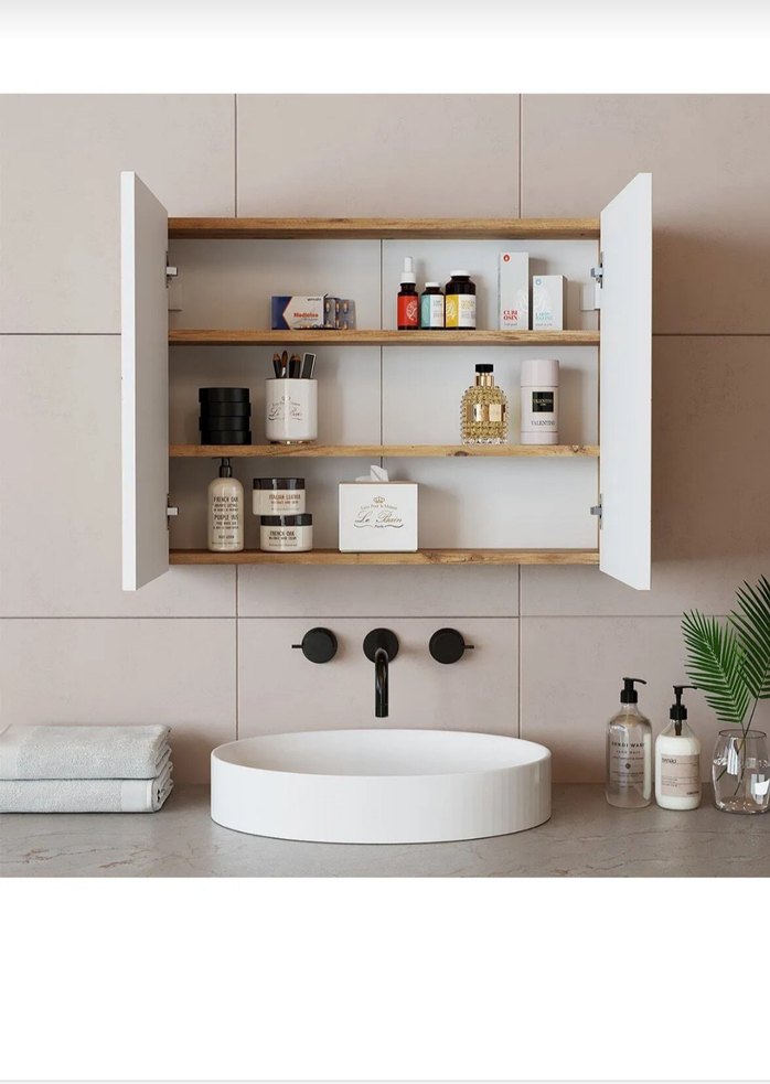 60 x 70 cm Beyaz Duvar Aynası - Görsel 2