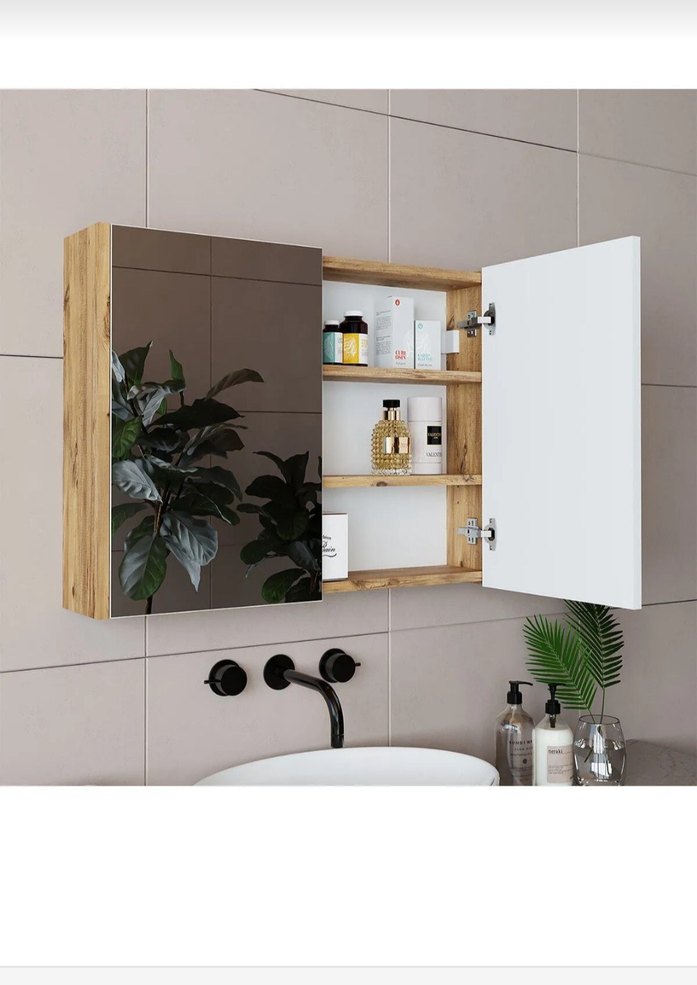 60 x 70 cm Beyaz Duvar Aynası - Görsel 3