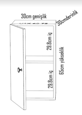 Beyaz Kapaklı Gri Duvar Dolabı - Görsel 2