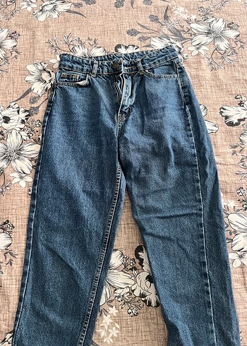 Kadın Lacivert Bol Kesim Midi Kot Pantolon - Görsel 9