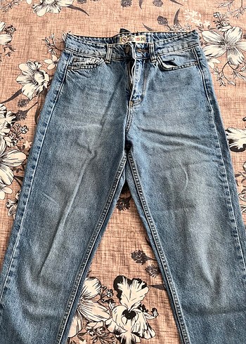 Kadın Lacivert Bol Kesim Midi Kot Pantolon - Görsel 5