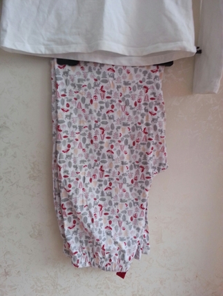 xs Beden beyaz Renk penti pijama takım 