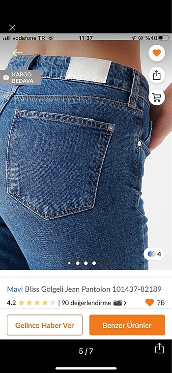 32 Beden Mavi Bliss jean