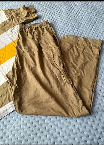 Erkek Kahverengi Loose Fit Kısa Kollu Pijama Takımı - Görsel 4