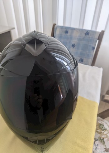 Kemerli Siyah Yılan Desenli Biker Kask Shark - Görsel 4