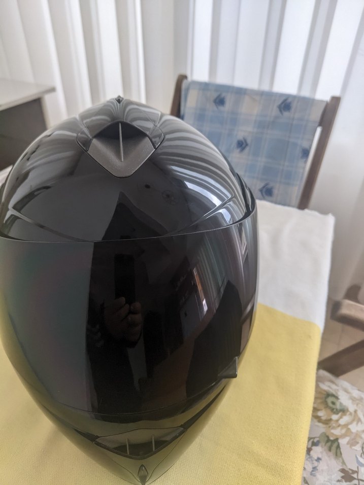 Kemerli Siyah Yılan Desenli Biker Kask Shark - Görsel 4
