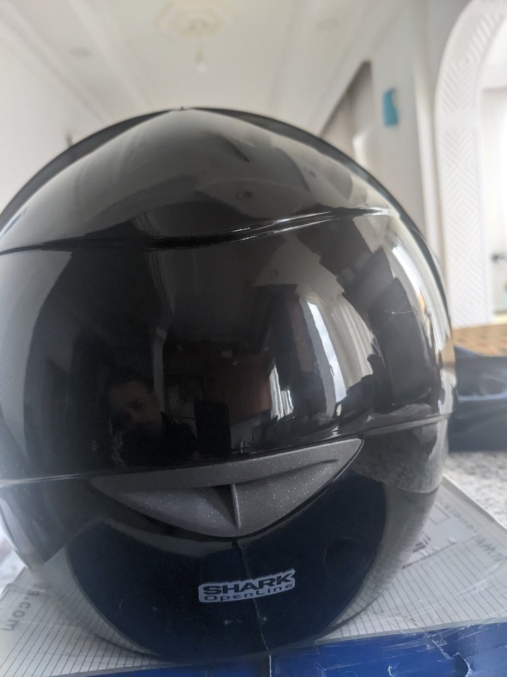 Kemerli Siyah Yılan Desenli Biker Kask Shark - Görsel 3
