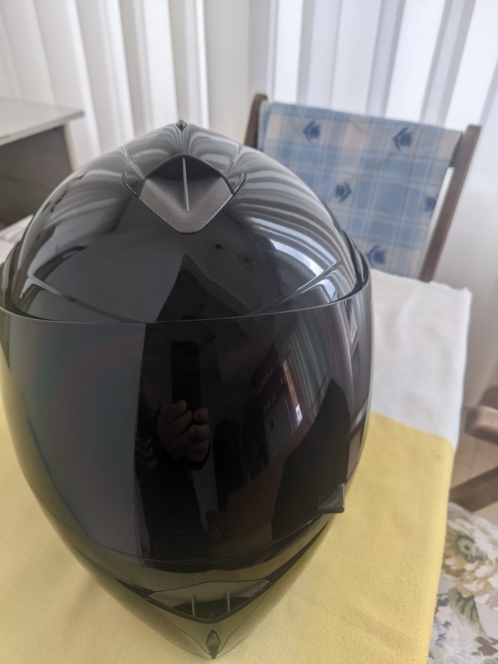 Kemerli Siyah Yılan Desenli Biker Kask Shark - Görsel 5