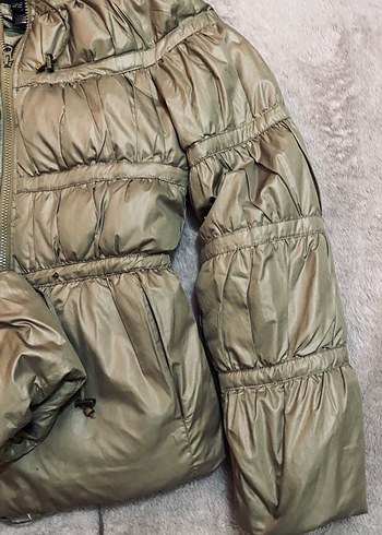 Bej Mini Kadın Kışlık Fermuarlı Ceket - Görsel 6