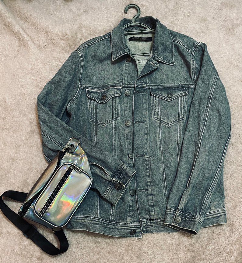 Gri Kadın Denim Ceket, Salaş Kesim - Görsel 2