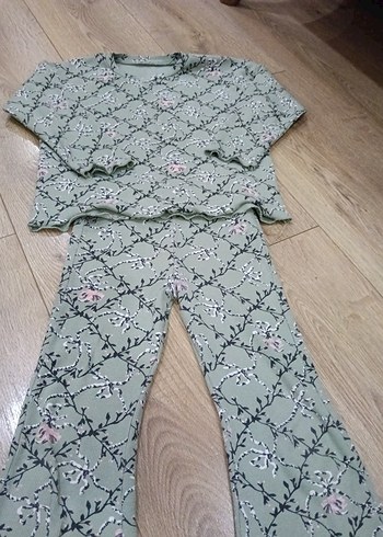Zara Dantel Detaylı Yeşil Bebek Kız Takım