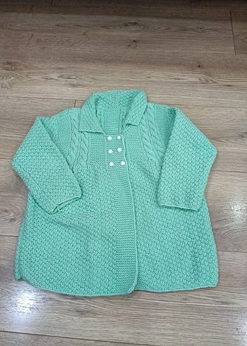 Kız Çocuk Pastel Yeşil Örgü Hırka