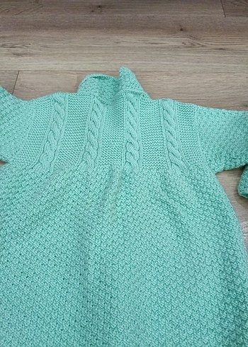 4 Yaş Beden yeşil Renk Kız Çocuk Pastel Yeşil Örgü Hırka