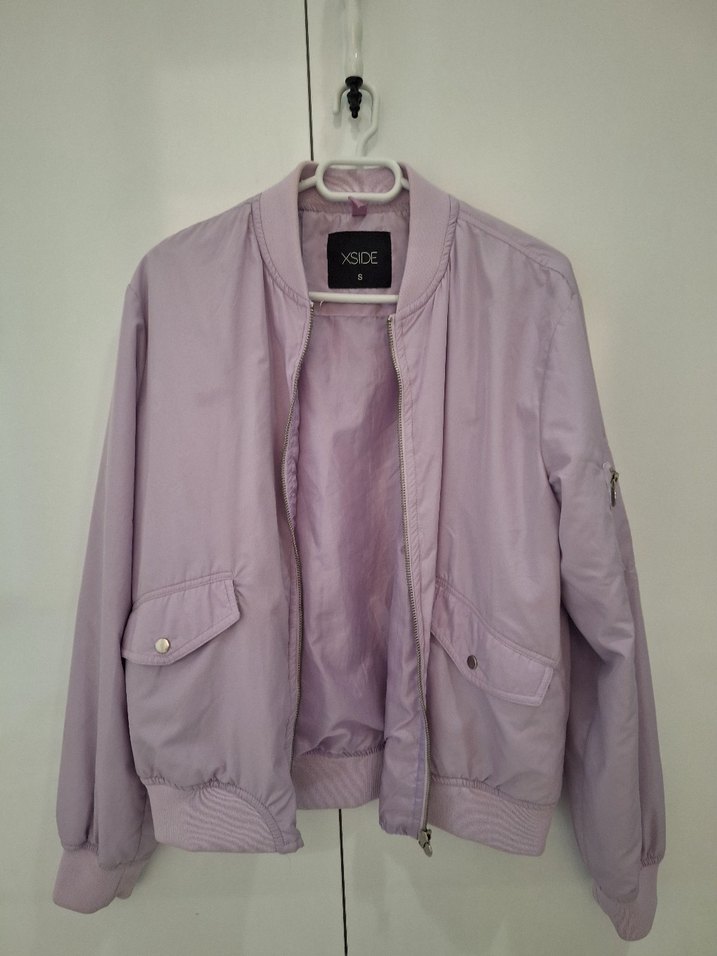 Lila Renk Bomber Ceket - Görsel 2