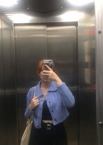 Triko Uzun Kollu Kadın Hırka - Görsel 5