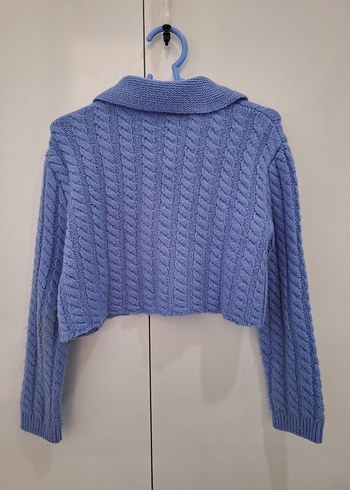 Triko Uzun Kollu Kadın Hırka - Görsel 3