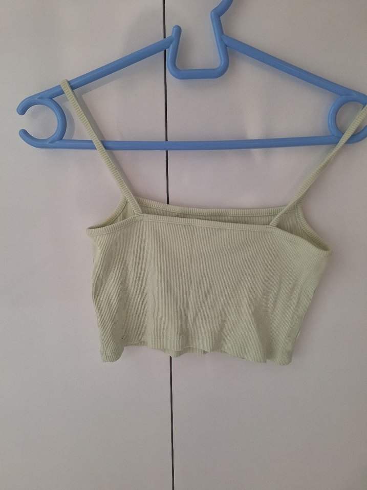 Su yeşili askılı crop - Görsel 3